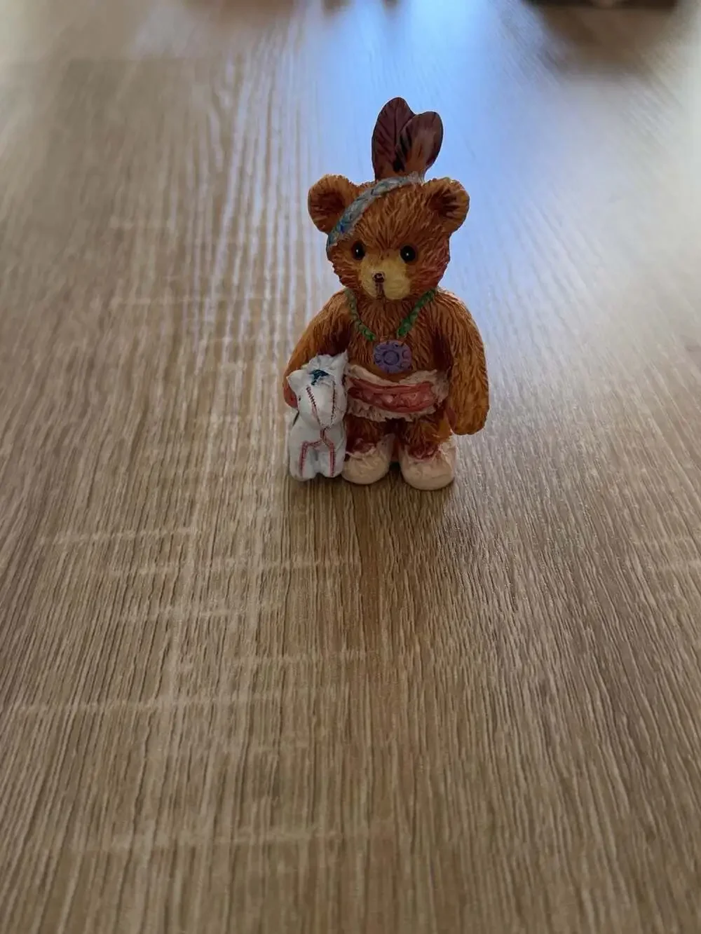 Set of 3 Native American Theme Resin Teddy Bear Figurines